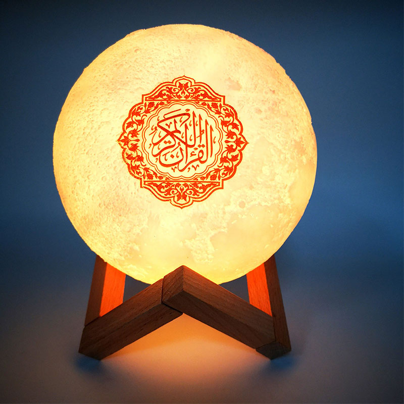 이슬람 블루투스 스피커 꾸란 무선 무슬림 3D 문 터치 나이트 라이트, 꾸란 스피커 라이트 코란 램프